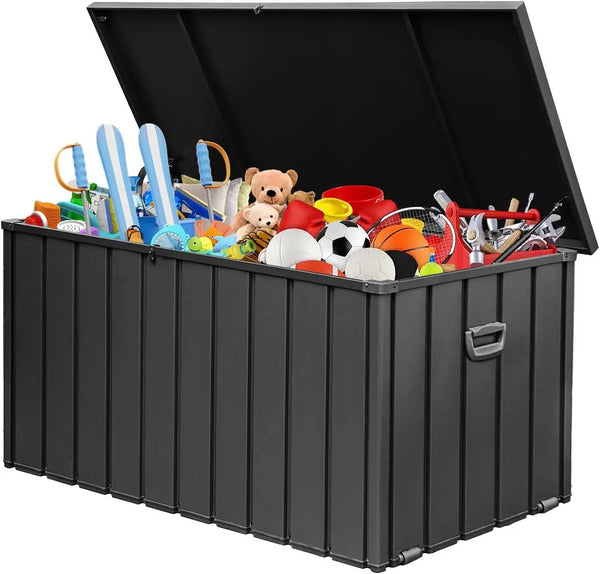 Domi 200-Gallon Outdoor Storage Box – Waterproof, Lockable Storage Cabinet for Patio Furniture, Garden Tools & Pool Supplies – Large Metal Storage for Cushions, Toys & More, photo 2 of 6