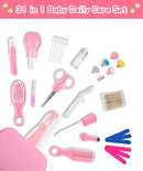 Baby Grooming and Healthcare Kit, Portable Baby Safety Care Set with Hair Brush Comb Nail Clipper Nasal Aspirator for Nursery Newborn Infant Girl Boy (32 in 1, Pink) by TinyTreasures Baby Boutique