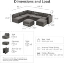 mopio Oversized Modular Sectional Sofa with Fully Removable Covers and Storage, Convertible U, L-Shaped and Sleeper Sectional, Modern Couches with Ottoman Chaise (Stone Gray Fabric, 8 Seats, U) by CozyNest Decor