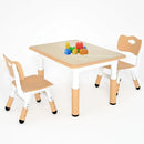 Kids Study Table and 2 Chairs Set,Height Adjustable Table and Chairs for Children and Toddlers,31.5"X23.6"Graffiti Desktop,Suitable for Daycare,Classrooms, Home by CozyNest Decor