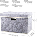 PRANDOM Large Storage Boxes with Lids [5-Pack] Fabric Decorative Storage Bins Cubes Organizer Containers Baskets with Handles for Closet Grey 17.5x11.8x11.8 In For 6+ Year Old Boys and Girls by TinyTreasures Baby Boutique