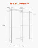 VEVOR Over The Washer and Dryer Storage Shelf, 5 Tier Laundry Room Drying Rack with Hanger Rod and Hooks, Adjustable Over Washer and Dryer Shelves, Laundry Room Shelf Storage Space Saver, White by CozyNest Decor