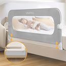 Bed Rail for Toddlers,Swing Down Kids Bed Rails Guard for Twin,Full,Queen,King,Bunk Size Bed,Extral Tall Child Bed Rail Guard with Reinforced Anchor Safety System (Grey, 59inch,1 Side) by TinyTreasures Baby Boutique