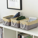TheWarmHome Storage Baskets for Organizing - 11.8x7.8x5.2 inch Small 6 Pack Storage Bins for Shelve, Farbic Storage cubes Organizer for Baby Toys Nursery (Gold & Grey) by TinyTreasures Baby Boutique