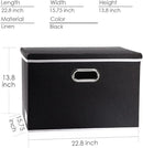 PRANDOM Extra Large Collapsible Storage Bins with Lids [3-Pack] Linen Fabric Foldable Storage Baskets Boxes Organizer Containers Cube with Cover for Bedroom Closet Office Nursery (22.8x15.7x13.8) by CozyNest Decor