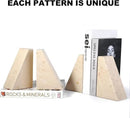 Marble Bookends for Heavy Books, Decorative Book Ends for Shelves, Beige Stone Durable and Heavy-Duty Book Ends for Hardback Books & CDS, Unique Book Stopper & Holder, Set of 2 by CozyNest Decor
