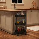 SunnyPoint Slim Rolling Storage Cart, 3 Tier Bathroom Storage Organizer Bathroom, Laundry Utility Cart (Black) by CozyNest Decor