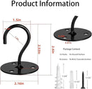 Ceiling Hooks for Hanging Plants-Heavy Duty Wall Mount Hanger Bracket for Hanging Bird Feeders, Lanterns, Wind Chimes, Planters, Outdoor Decoration (3 Pack) (Black) by GreenHaven Gardens