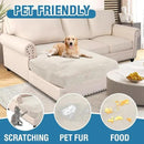 H.VERSAILTEX Velvet Stretch Individual Chaise Cover Sectional Couch Covers for L Shaped Sofa Both Left/Right Furniture Protector Seat Cushion Sofa Cover (1 Piece Chaise Cover, Porcelain) by CozyNest Decor