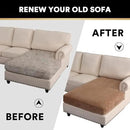 PrinceDeco Sectional Couch Covers Velvet Couch Cover for Dogs Washable L Shaped Couch Cover 1 Piece Individual Sectional Couch Covers with Elastic Bottom(Chaise Lounge,Camel) by CozyNest Decor