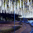2-Pack Christmas Decorations Lights Outdoor, Total 384LED Meteor Shower Lights Rain Drop Light 30cm 16 Tubes Indoor Outdoor Snow Cascading String Light for Xmas Tree Roof Party Garden (Cool White) by GreenHaven Gardens