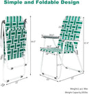 VINGLI Patio Lawn Webbed Folding Chairs1 Piece, Outdoor Beach Chair Portable Dining Chair for ir for Outdoor Yard, Garden(Green, Classic) by GreenHaven Gardens