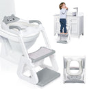 Orzbow 2-IN-1 Potty Training Toilet Seat with Step Stool for Toddler, Stability Training Potty Seat for Kids Boys Girls with Splash Guard and Anti-Slip Pad, Adjustable Ladder & Potty Seat Height, Grey by TinyTreasures Baby Boutique
