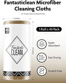 Fantasticlean Microfiber Cleaning Cloth Roll -40 Pack, Tear Away Microfiber Towels, 12" x 12", Reusable, Washable, Scratch Free, Ultra Absorbent Dish Rags for Car, Home, Garage or Shop (TAN) by CozyNest Decor