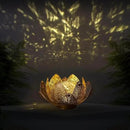 Solar Lights Outdoor Waterproof Lotus Flower Metal Yard Art Decoration Crackle Globe Glass Solar Lamp Garden Decor for Outside, Flowerbed Lawn Patio Porch Pathway Pond Decorations by GreenHaven Gardens