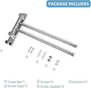 Bathroom Towel Holder JSVER 2 Arms SUS304 Stainless Steel Wall Mounted Towel Bar, Swivel Towel Racks for Bathroom, Kitchen by CozyNest Decor