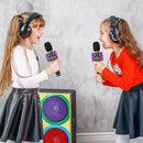 Amazmic Kids Karaoke Microphone Machine Toy Bluetooth Microphone Portable Wireless Karaoke Machine Handheld with LED Lights, Gift for Children Adults Birthday Party, Home KTV(Black Gold) by TinyTreasures Baby Boutique