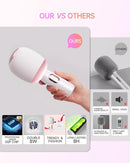 Wireless Bluetooth karaoke Microphone, 5-in-1 Portable Handheld Microphone for iPhone, Karaoke Microfono with Dynamic Lights for Car / Home Party, Music Record, Duet Singing Mic for Kids Adults-White by TinyTreasures Baby Boutique