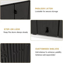 KINYING Outdoor Horizontal Storage Sheds,37 Cu.ft Outdoor Storage Cabinet Waterproof Resin Tool Storage Box for Lawn Mower,Garden Tools and Patio Furniture, Lockable (Black) by GreenHaven Gardens