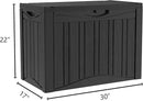 45 Gallon Lockable Resin Deck Box, Waterproof & UV-Resistant Outdoor Storage Box for Outdoor Cushion Storage, Garden Tools & Pool Accessories Storage, Black by CozyNest Decor