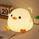 Duck Lamp, Cute Pea Duck Night Light, 2 Levels Dimmable Ducky Night Lamp, LED Squishy Animal Light for Kids Sleep, Rechargeable Bedside Touch Silicone Lamp, Unique Dorm Decor Gift Toy by TinyTreasures Baby Boutique
