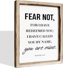 Christian Wooden Wall Sign, Bible Verse Hanging Decor, Master Bedroom Decors, Religious Home Decor, Framed Wall Plaque Sign 15 * 11.5 inches, Christian Gift, Fear Not, for I Have Redeemed You by CozyNest Decor