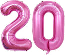 GOER Number 20 Balloons for 20th Birthday Party Decorations,42 Inch Jumbo Foil Helium Balloons for 20th Anniversary (Hot Pink) by TinyTreasures Baby Boutique