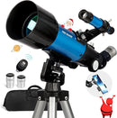 Telescope for Adults Astronomy Beginners - 70mm Aperture and 400mm Focal Length Professional Refractor Telescope with Remote Great Astronomy for Christmas with Package, Blue by TinyTreasures Baby Boutique