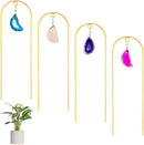 Zopeal 4 Pack Small Metal Plant Trellis Indoor 17 Inch Mini Gold Garden Trellis Potted Plant Support Stake Houseplant Trellis with Agate for Indoor Outdoor Climbing Plants Vine Flower Pot Plant Decor by GreenHaven Gardens