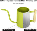 Watering Can Indoor Plants, 35 oz/1000 ml Metal Stainless Steel Watering Can Pot with Long Spout for Indoor House Plants Bonsai Outdoor Garden Flower Decorative (Bright Green) by GreenHaven Gardens