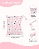ALVABABY 3 Cloth Diaper Wet Dry Bags Waterproof Reusable with Two Zippered Pockets Travel Beach Pool Daycare Soiled Baby Items Yoga Gym Bag for Swimsuits or Wet Clothes Small Medium Large 3L-ZM26 by TinyTreasures Baby Boutique