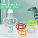 Silicone Baby Bottle Handles, 2PCS Bottle Handles for Dr Brown Narrow Bottles, Easy Grip Handles to Hold Baby Bottle, Easy Carry Handle Lightweight Bottle Handle(Pink/Orange) by TinyTreasures Baby Boutique