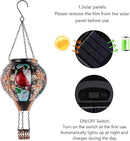 DREAMSOUL Cardinal Hot Air Balloon Solar Lantern, Metal Solar Lantern with Flickering Flame, Solar Lanterns Outdoor Waterproof for Lawn Patio Decor Christmas Gifts by GreenHaven Gardens