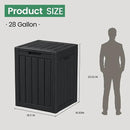 28 Gallon Outdoor Storage Box, Waterproof Durable Resin Deck Box for Indoor & Outdoor Use, Lockable Outdoor Bench, Deck Bin for Patio Furniture, Deliveries, Pool Supplies, Black by CozyNest Decor