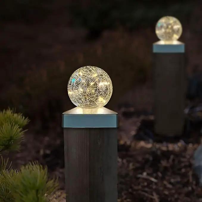 Solar Post Lights - Outdoor Post Cap Light for Fence Deck or Patio Garden Decoration Solar Powered Caps, LED Lighting, Lamp Fits 4x4 in - Warm White 4 Pack, photo 6 of 7