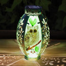 Starsoul Owl Outdoor Solar Lantern Waterproof Metal & Stained Glass Owl Lamp Lights for Yard Patio Garden Tabletop Pathway Decor Gifts for Woman by GreenHaven Gardens