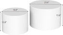 Round Coffee Table Set of 2, Modern Wooden White Nesting Coffee Tables for Living Room, No Assembly Required Circle Side Tables Set Accent End Table for Bedroom, Balcony by CozyNest Decor
