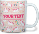 Personalized Mug for Kids - Pink Unicorn - Custom Name/Text, Ceramic Hot Chocolate/Cocoa/Coffee Cup for Girls, Birthday/Christmas/Holiday Gift - 11 oz, White Handle by TinyTreasures Baby Boutique