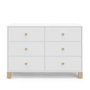 Storkcraft California 6-Drawer Double Dresser (White with Driftwood) - GREENGUARD Gold Certified, Interlocking Drawer System, Dresser Drawer Organizer for Kids Bedroom by TinyTreasures Baby Boutique