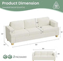 Sofa, 89" 3-Seater Deep Seat Sofa, Modern Comfy Couches for Living Room Apartment Lounge, Beige Chenille by CozyNest Decor