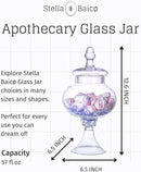 Stella Baic Hand-Blown Glass Apothecary Jar with Lid, Minimalist Style, Decorative Jar, Clear Glass Candy Jar, Height: 12.6", Diameter: 6.5 by CozyNest Decor