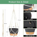 QCQHDU 2 Pack Hanging Planters for Indoor Plants, Outdoor Hanging Baskets, Self Watering Pots with Drainage Holes & Removable Tray (Dark Grey, 8 inch, Macrame Hanger) by GreenHaven Gardens
