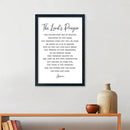 LuZhiQiang The Lords Prayer Wall Decor 16"×11" Our Father Prayer Bible Verse Sign Wood Framed Wall Hanging Art (Black) by CozyNest Decor