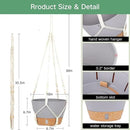QCQHDU 2 Pack Hanging Planters for Indoor Plants, Outdoor Hanging Baskets, Self Watering Pots with Drainage Holes & Removable Tray (Light Grey, 10 inch, Macrame Hanger) by GreenHaven Gardens