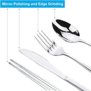 10PCS Portable Silverware Set with Case, Lengnoyp Travel Camping Utensils Set, Premium Stainless Steel Travel Cutlery Set, Reusable Safe Flatware Sets for Lunch Box/Workplace/Students, Silver by CozyNest Decor