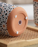 Ceramic Flower Pots for Indoor Plants Set of 2, 5 Inch Boho Plant Pot with Drainage Holes,Modern Planter for Decora Succulents/Snake Plant/Orchid/Peace Lily/House Plants,Terracotta by GreenHaven Gardens