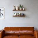 Urban Legacy Reclaimed Barnwood Planks | Floating Shelves for Wall w/Flush Mount Shelf Bracket Set Included | Set of 2 (Natural, 30"x 4.5"x 2") by CozyNest Decor