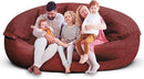 Bean Bag Chair for Adults 7FT,Soft Removable Cover for Teens/Girls Bedroom,Fluffy Giant Round Floor Beanbag Lounger Chairs (No Filler,Claret) by CozyNest Decor