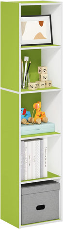 Furinno Luder Bookcase / Book / Storage, 5-Tier Cube, Green/White by TinyTreasures Baby Boutique