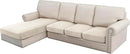 H.VERSAILTEX Velvet Stretch Sectional Couch Covers - 4 Piece Set, L Shape, Ivory Striped (Large Sofa 3 Seater + 1 Chaise) by CozyNest Decor